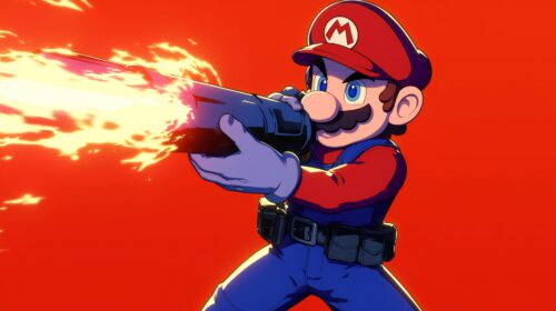 Super Mario Wallpaper Bright  Red Gunner
