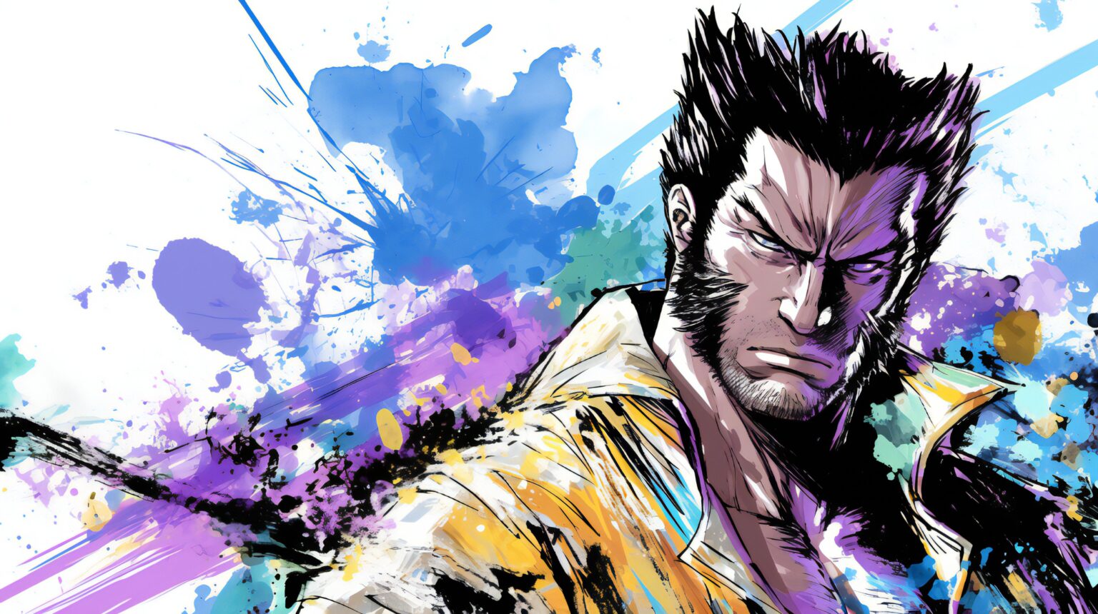 A Wolverine art wallpaper with intense action-driven details and high-energy visuals.