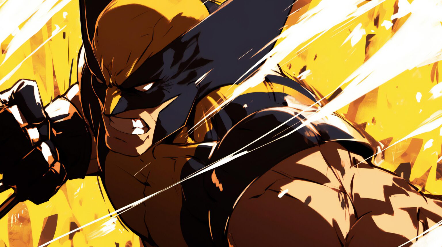 A Wolverine 4K wallpaper with a powerful battle-ready stance and strong action energy.