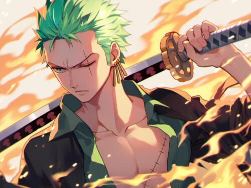 A Zoro 4K wallpaper with action-driven details and a strong, unbreakable warrior presence.